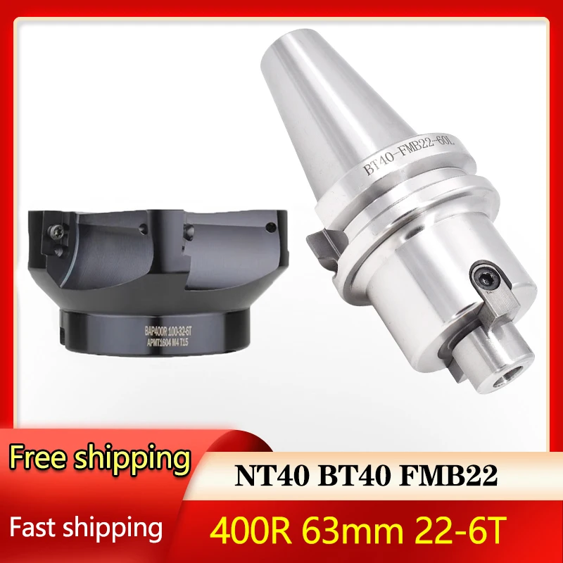 NT40 FMB22 BT40 Milling cutter BAP400R 63mm Face Shell Mill APMT1604 Tool Holder CNC Machine Milling tool