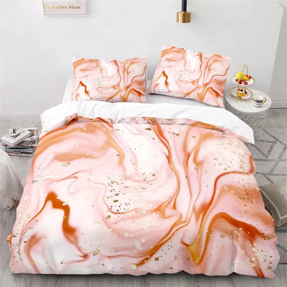 Marble Duvet Cover Twin Queen Size with Zipper Closure Abstract Stone Pattern Comforter Cover Marble Pattern Printed Bedding Set