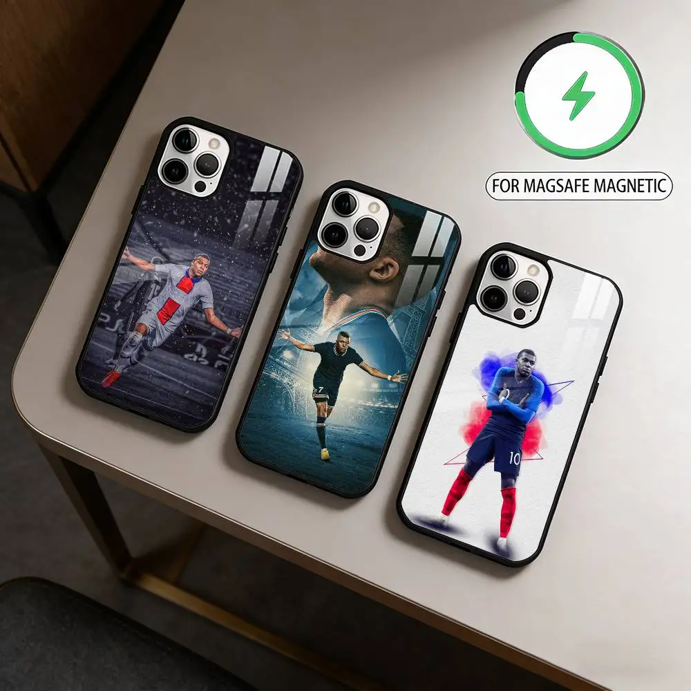 

SPORT K-Kylian M-Mbappe KM Phone Case For iPhone17,16,15,14,13,12,11 Plus,Pro Max Magnetic For Magsafe Wireless Charging