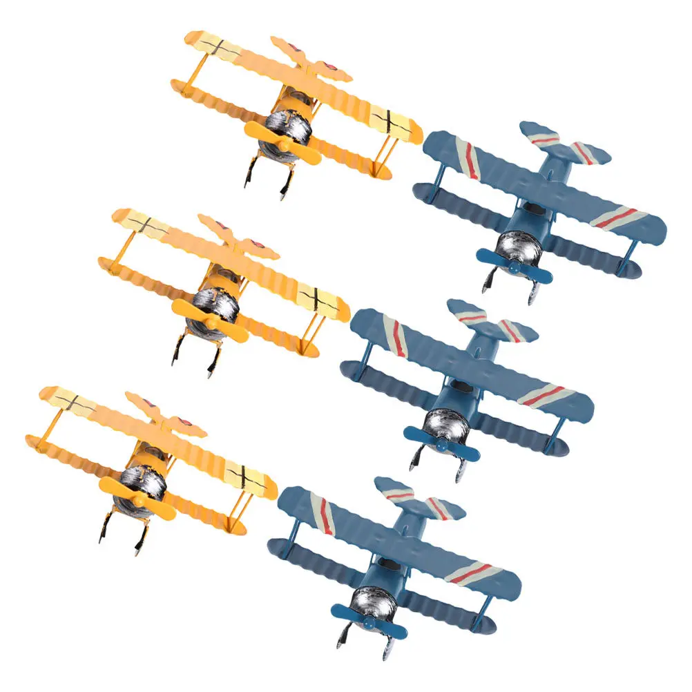 6Pcs Iron Airplane Retro Aircraft Decor Vintage Metal Planes Pendant for Kids Playroom Home Office Classroom Hanging Ceiling