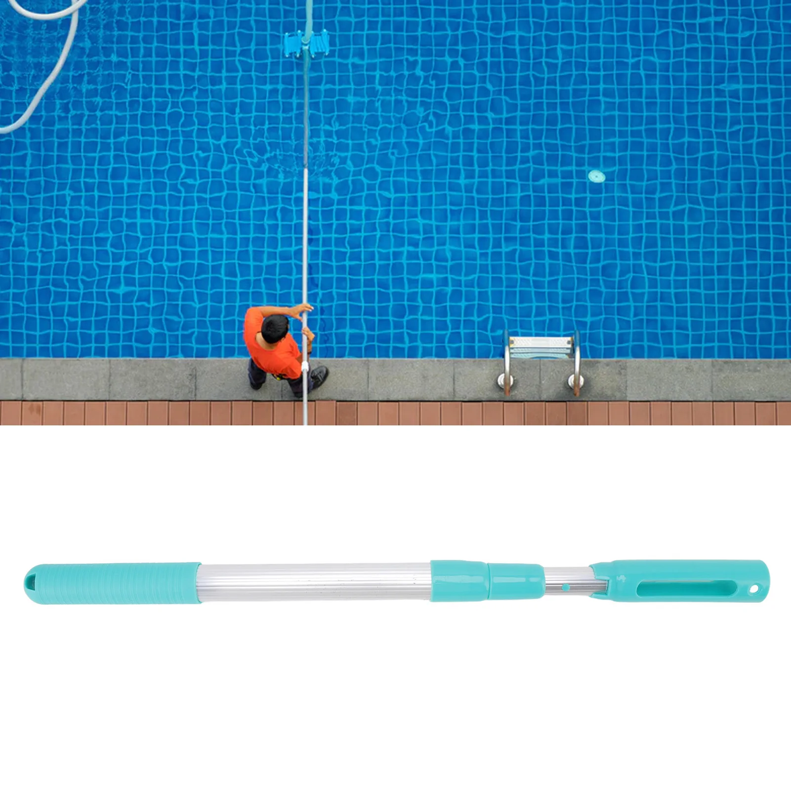 3 Section Telescopic Swimming Pool Pole Detachable Aluminum Swimming Pool Extension Rod For Cleaning Net
