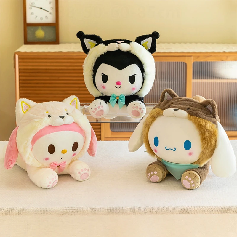 

45cm Kawaii Kuromi Plush Toy Cute Melody Sanrio Stuffed Doll Kids Birthday Xmas Gift Perfect for Claw Machine and Cross Border