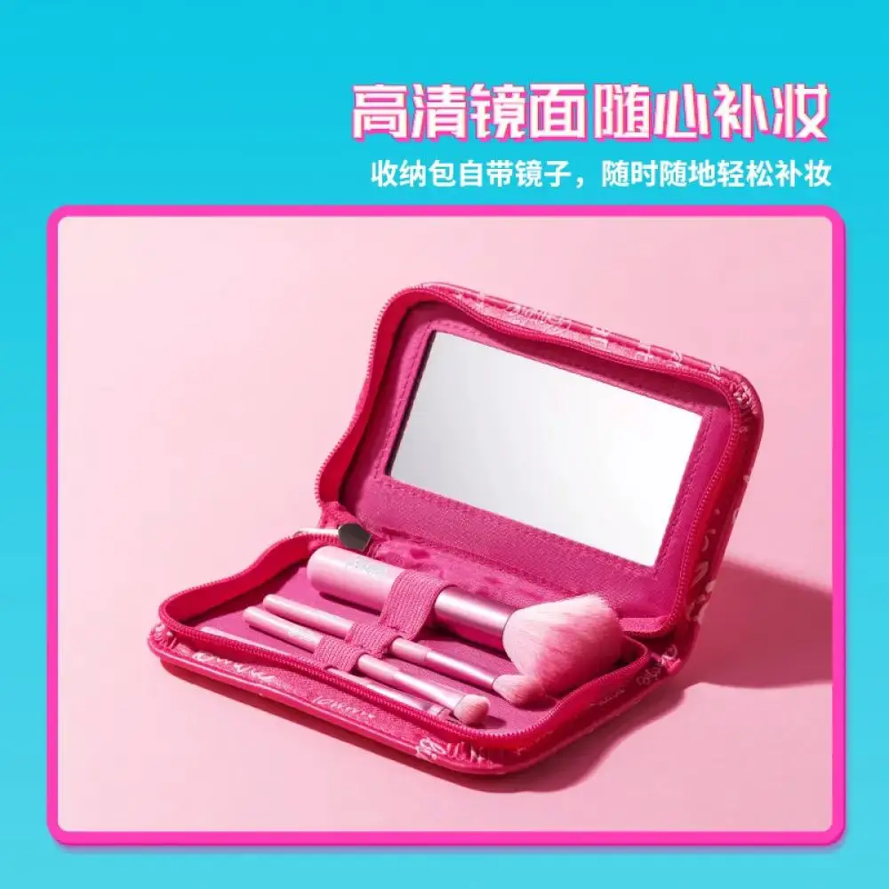 Miniso Barbie Makeup Kit borsa portaoggetti portatile con specchio pennello in polvere sciolto pennello per ombretti set per il trucco