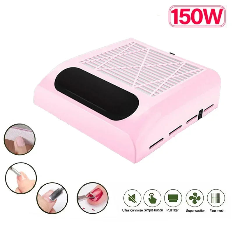

150W Nail Dust Collector Quiet High Power Vacuum Cleaner For Manicure Professional Material Nail Dust Reducer Filters Equipment