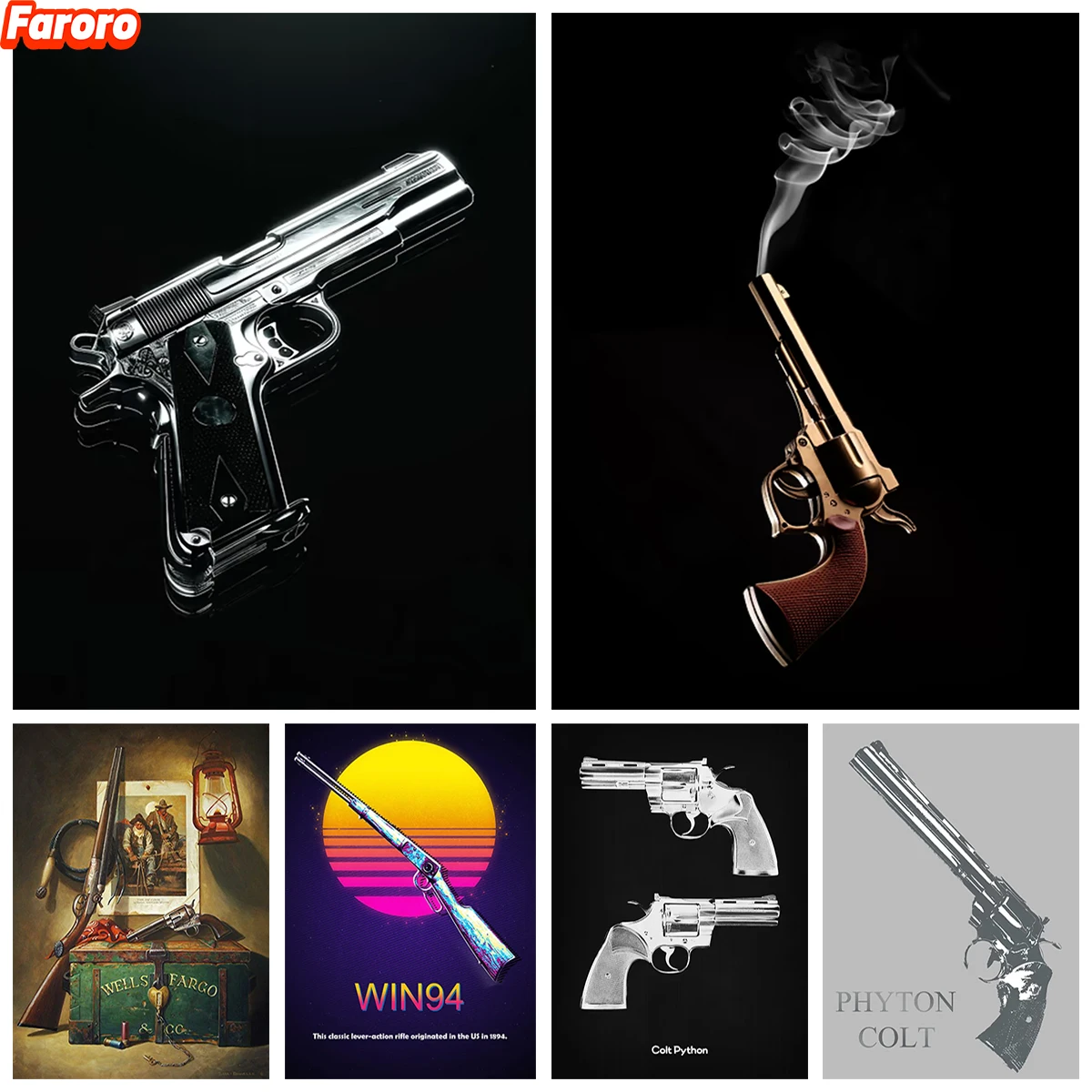 DIY Diamond Painting For C-Colt Python And 1911 Hand 5D Diamond Embroidery Classic Gun Theme Home Wall Decor
