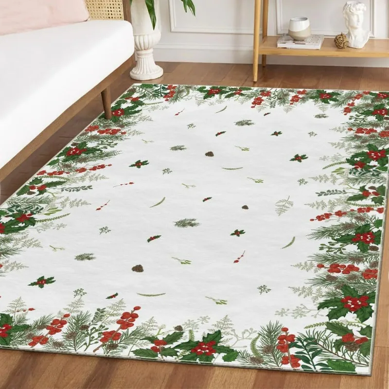 Christmas Carpet Living Room Christmas Atmosphere Decoration Sofa Tea Table Mat Homestay Easy To Maintain Bedside Carpet