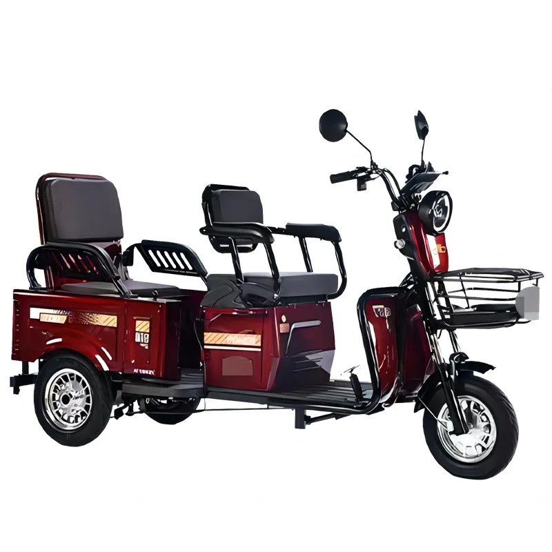 Newest Adult Electric Pedicab 600W 48V 20Ah Rear Basket Cargo Trike with 20Ah Lead-acid Battery for Seniors & Disabled