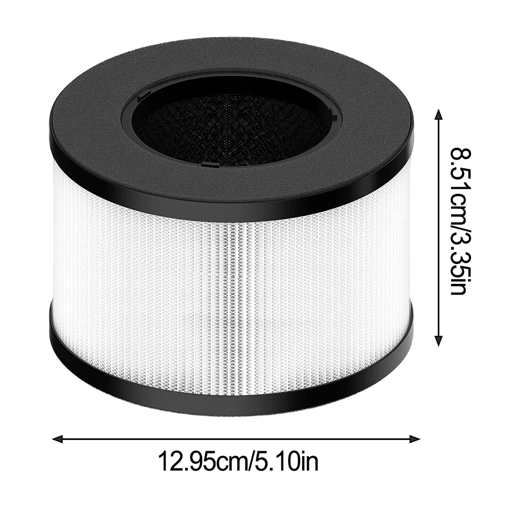 BS-03 H13 True HEPA Replacement Filter For Slevoo BS-03 Purifier, 3-Stage Filtration With Carbon & Pre-Filter, 2 Pack