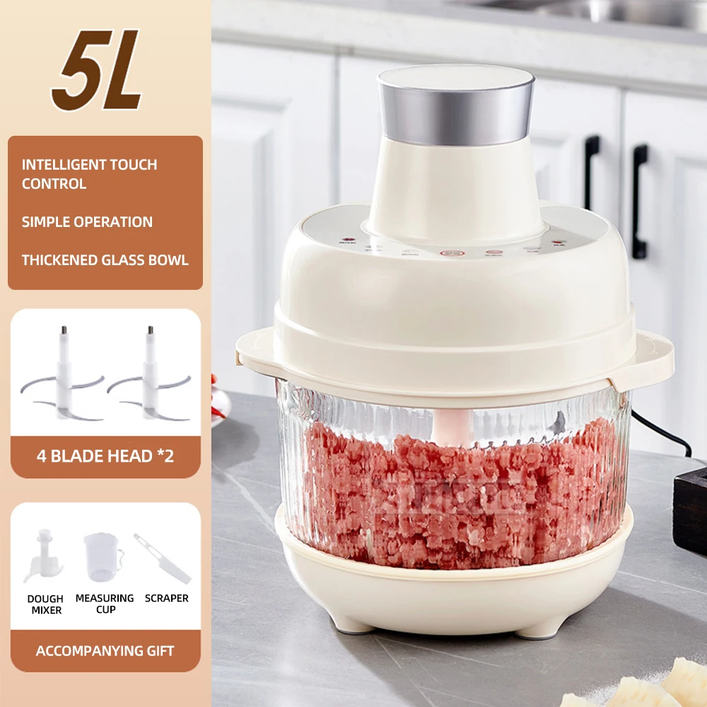 เครื่องบดเนื้อความจุขนาดใหญ่ในครัวเรือนเครื่องเตรียมอาหารไฟฟ้ามัลติฟังก์ชั่นเครื่องผสมแป้งอเนกประสงค์แห้งและเปียก