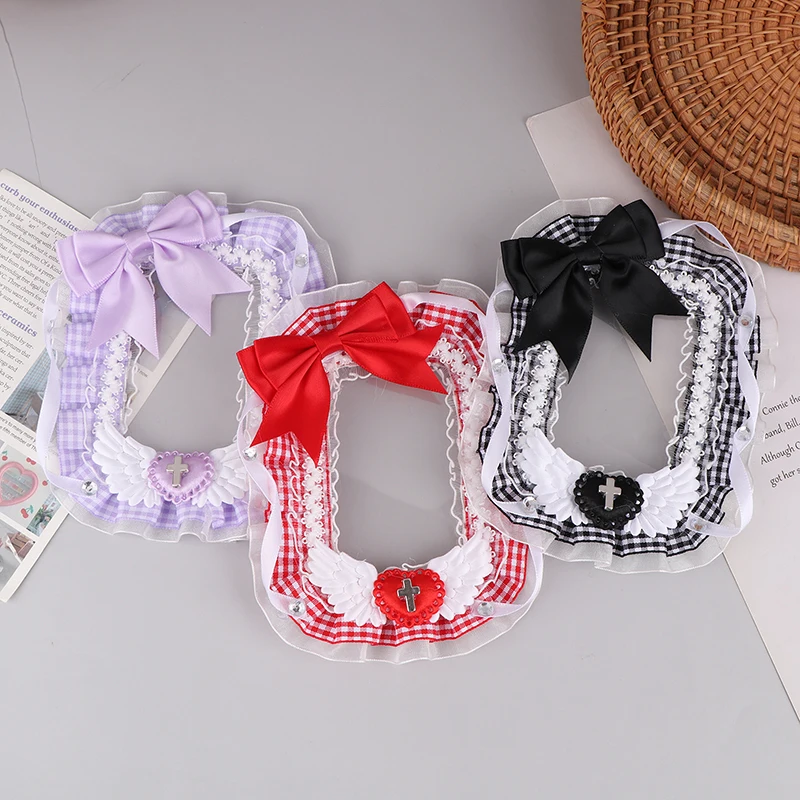 Sleeve Bow Photocard Holder DIY Fabric Pendant Photo Card Holder Bag School Pendant