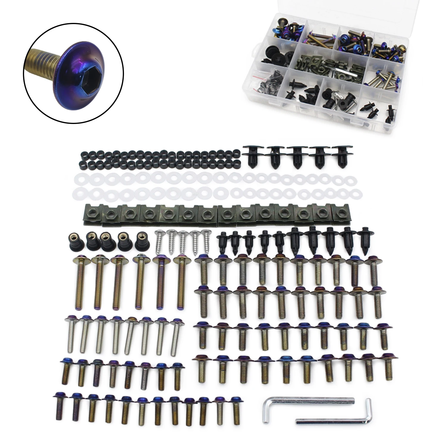 

195pcs Burn Titanium Screw M5 M6 Bodywork Screws Fairing Bolt Nut Kit For KTM RC390 2015-2020 RC8R 2010 2011 2012 2013 2014 2015