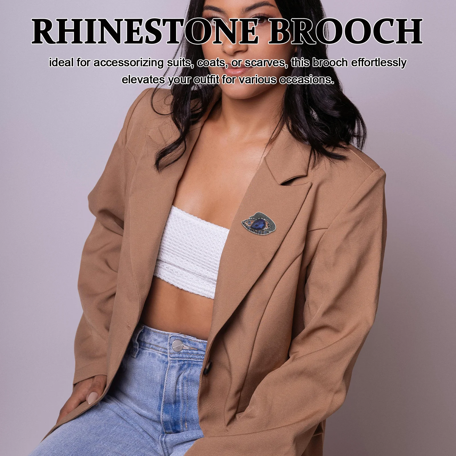 الأوروبي خمر حجر الراين بروش دبوس أنيق سبيكة كريستال التلبيب دبوس للسيدات فستان بتصميم بدلة وشاح حفل زفاف الذكرى #6