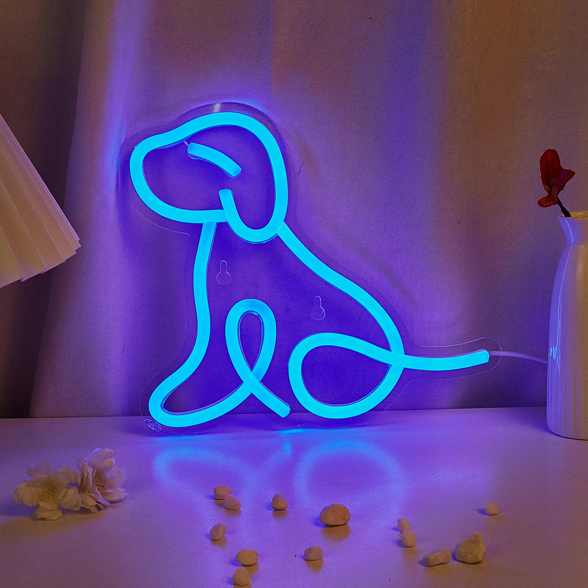 Chi-Buy 1PC znak Neon LED w kształcie psa zasilany przez USB do sypialni dekoracja ścienna znaki neonowe nadaje się na wakacje