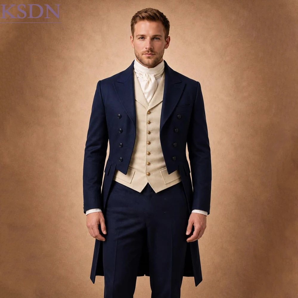 Modern Men's Suits Formal 3 Piece Jacket Pants Vest Designer Frock-Tailoat Fashion Business Male Clothing Terno Masculino