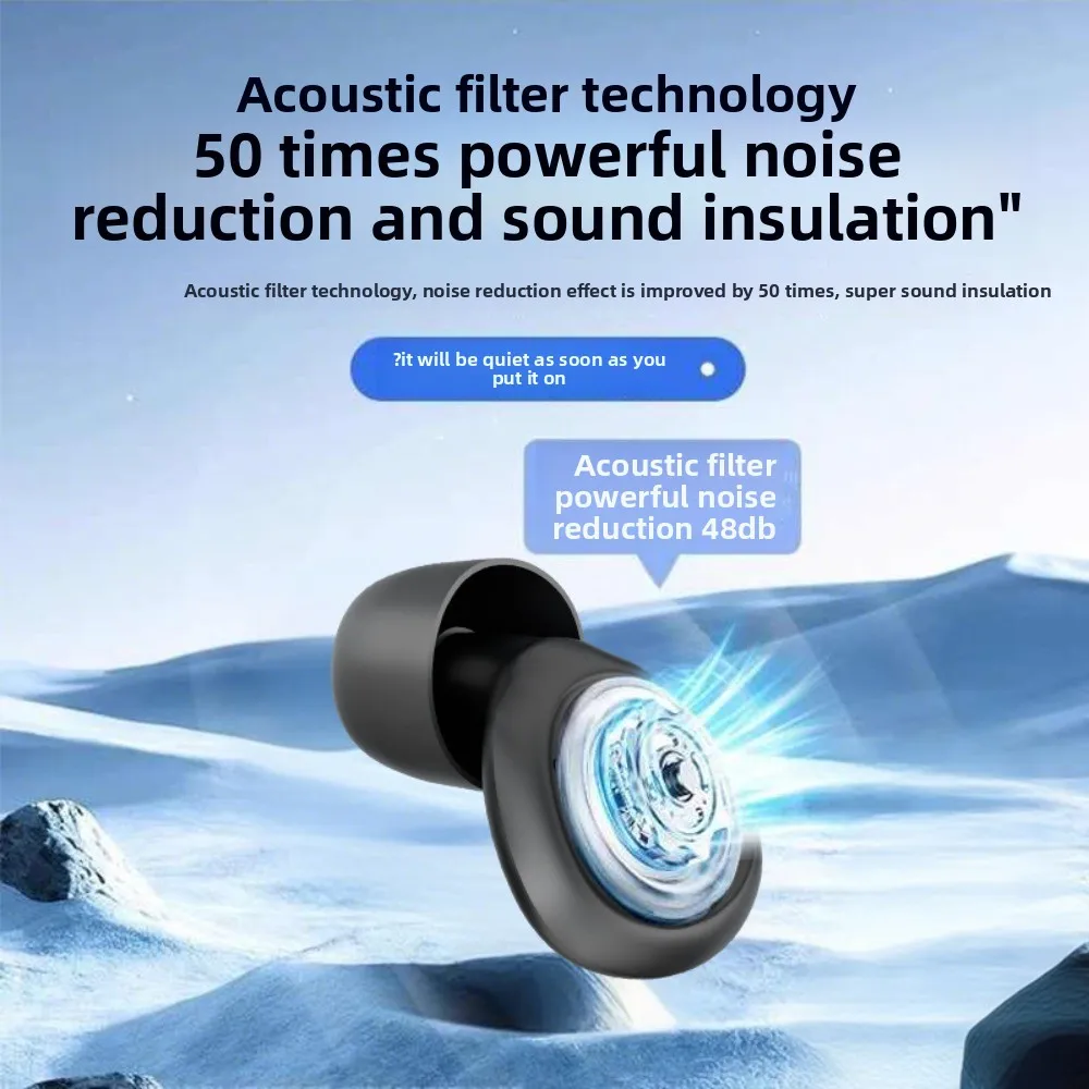 Noise Reduction Filter Earplugs for Sleep,Dedicated To Silent Protection, Noise Reduction Silicone Earplugs for Noise Prevention