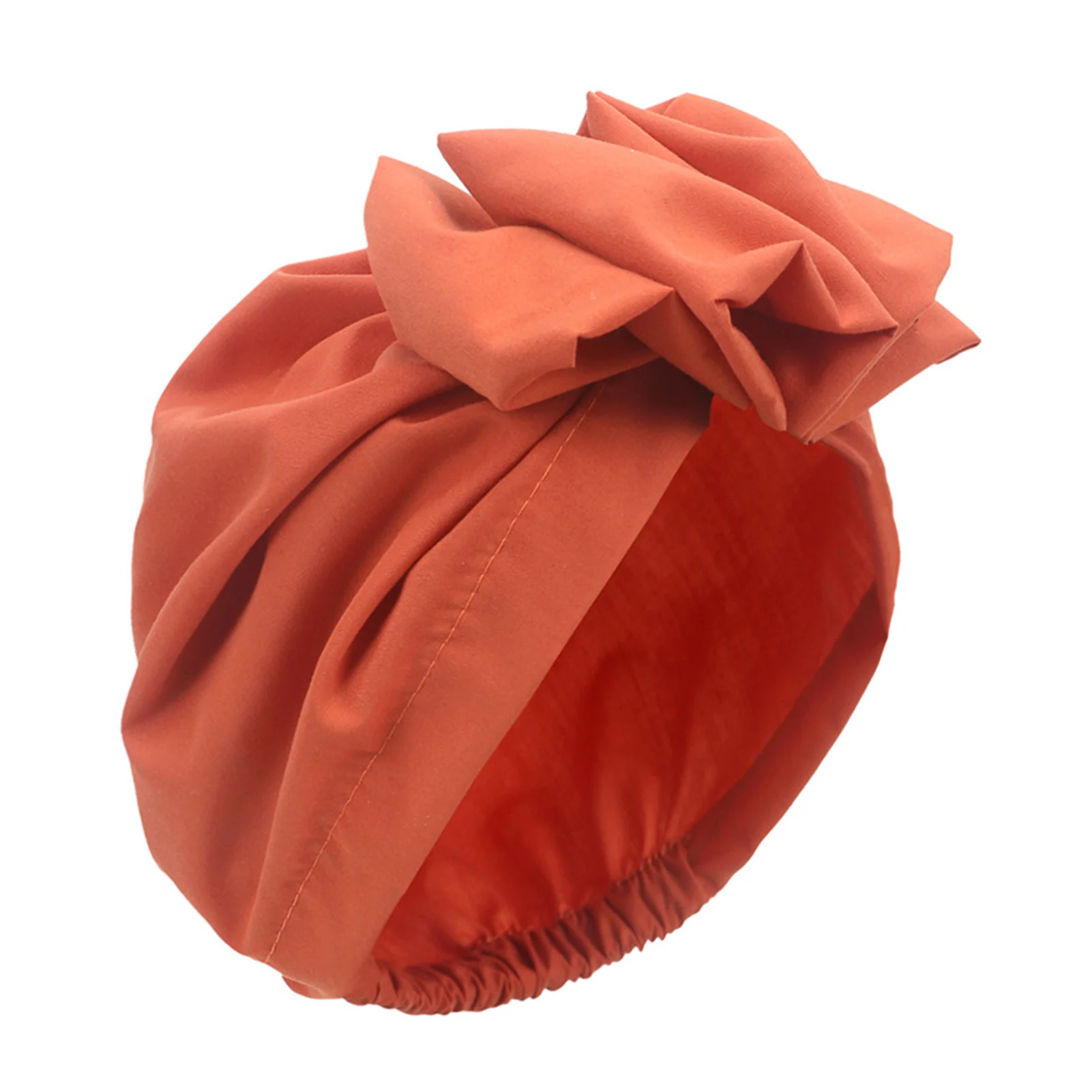 Bonnet turban élastique pour femme, bonnet à nœud fleur, écharpe de tête douce, bonnet de couchage, vêtements de sauna, rond, lisse, doux, plusieurs couleurs, mode