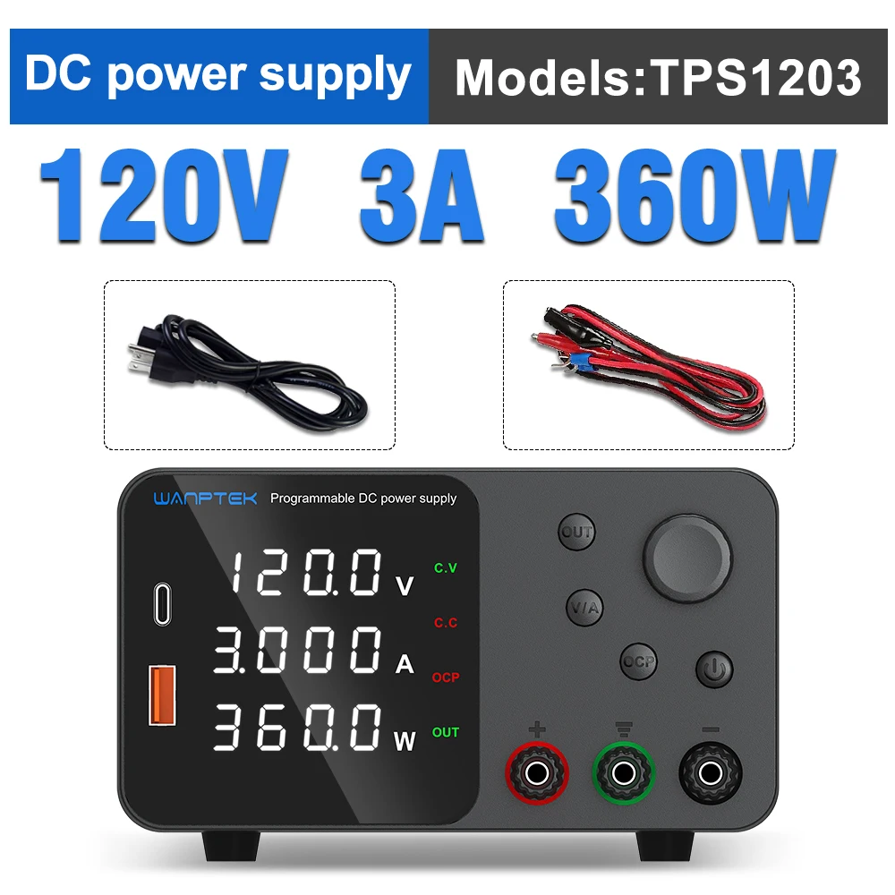 Wanptek 30V 5A 10A DC voeding 60V 5A 120V 3A LED werkbank regelbare laboratoriumvoeding encoder regelunit voor gereedschapsreparatie