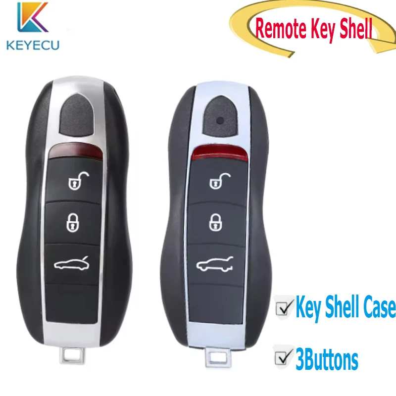 KEYECU Smart Remote Key Shell Case Fob for Porsche 718 911 Panamera Cayenne 2017 2018 2019 2020 3 Button