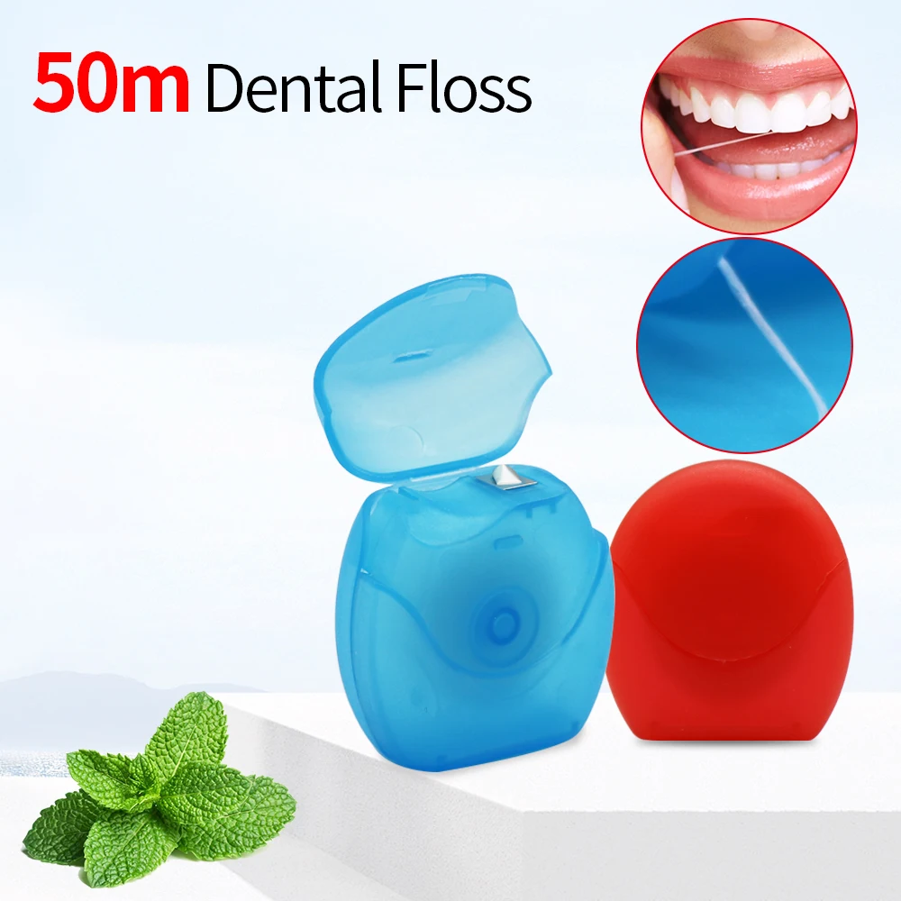 

50M Micro Peppermint Flavor Dental Floss Interdental Brush Teeth Stick Toothpicks Floss Pick Oral Hygiene Clean Wire