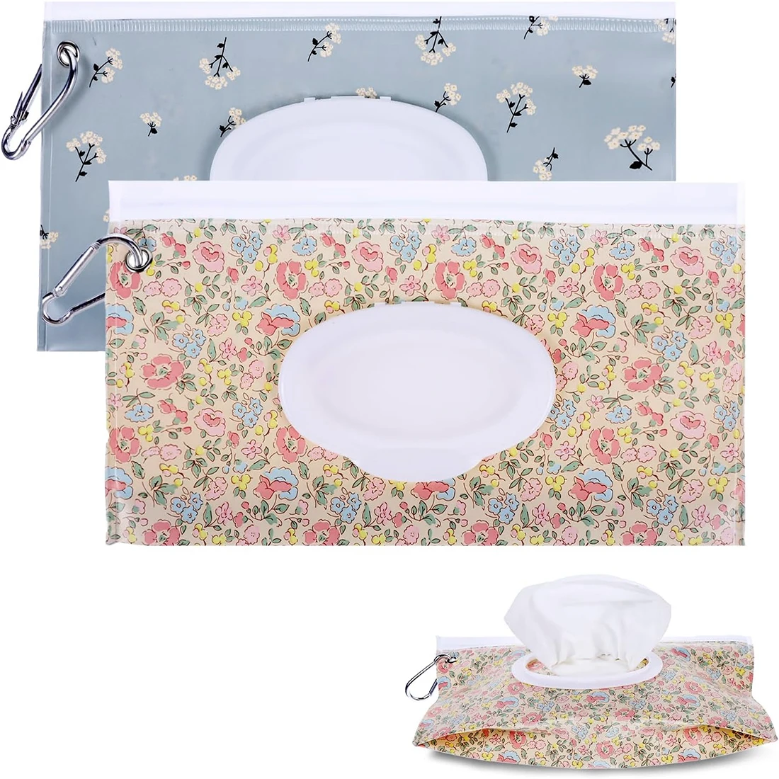 Fashion Snap-Strap Flip Cover Wet Wipes Bag Baby Stroller Hanging Bag Tissue Box Multi Functional Storage Bag Mommy Bag