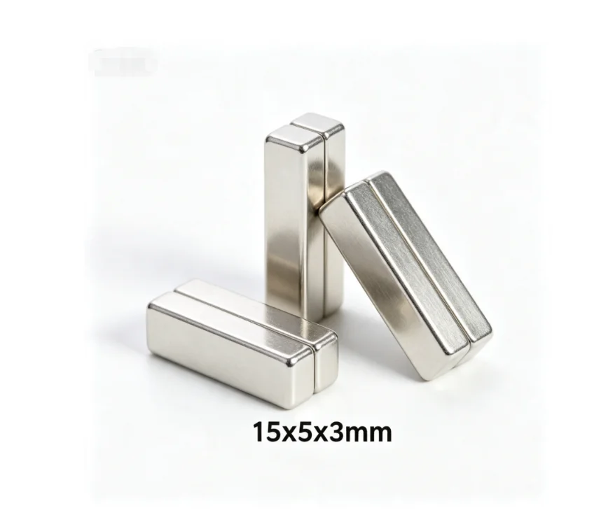 15x5x3 Flat Neodymium Block Magnet 1553mm Thin Sheet NdFeB Magnet for Office Storage, Hobby, School Experiment
