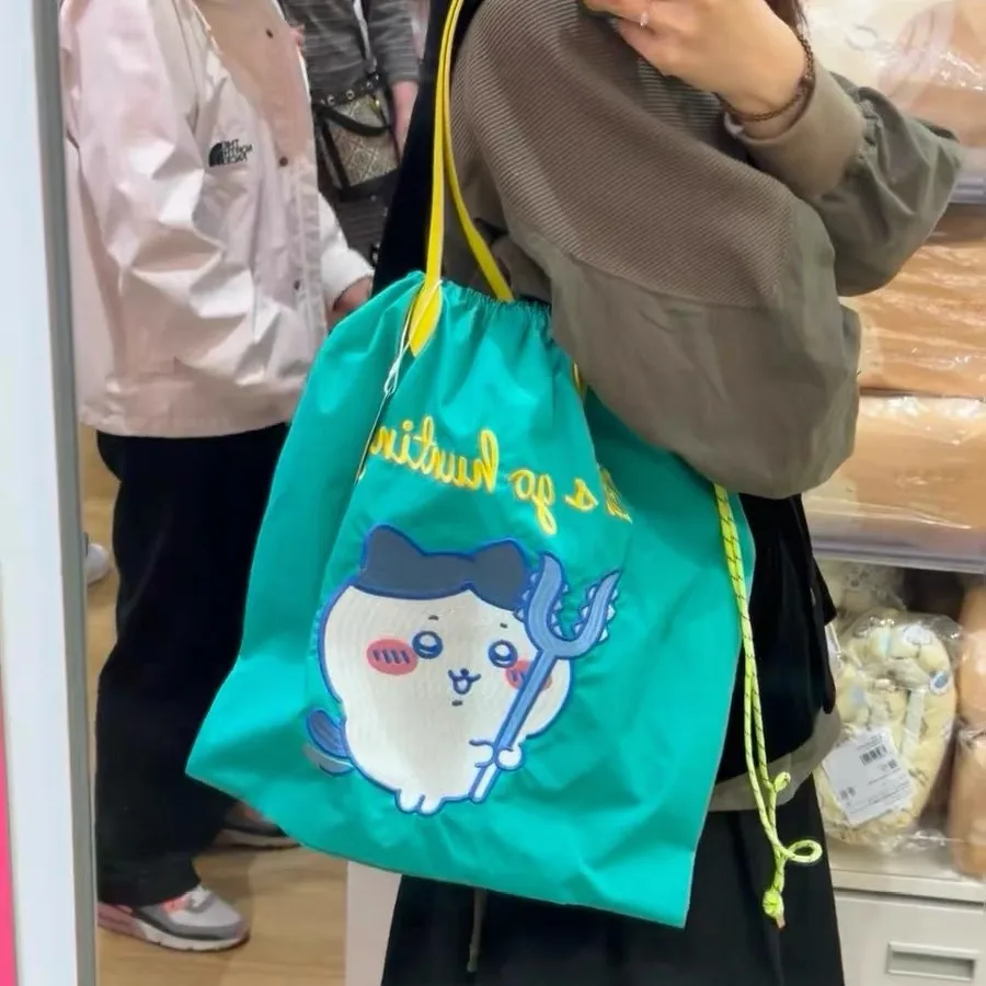 

chiikawa large capacity embroidered shopping bags small eight nylon shoulder bag purchases and handbags luxury designer kawaii