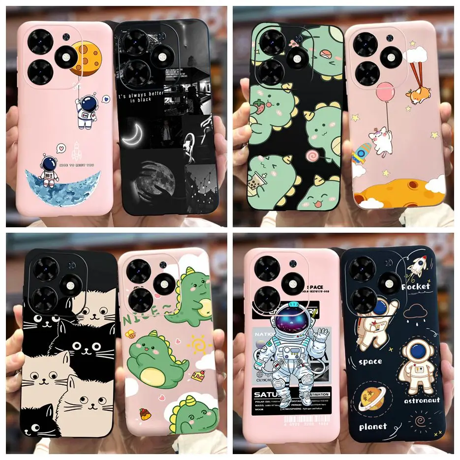 

Для Infinix Hot 40i чехол X6528B милый мультяшный динозавр окрашенный Чехол Мягкий ТПУ искусственная кожа для Infinix Hot 40 Pro Hot40 Hot40i сумки