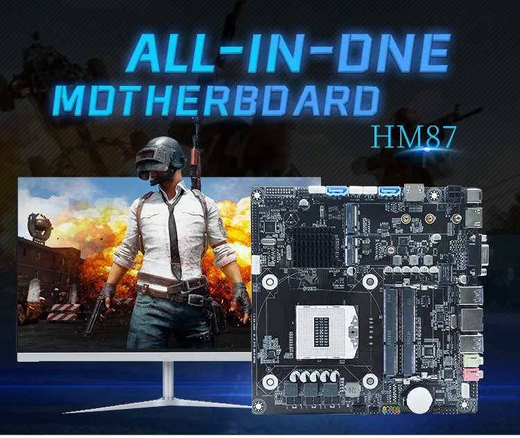 New HM87 mini all-in-one computer motherboard, supporting 4th and 5th generation I3 I5 I7 16gb  single channel