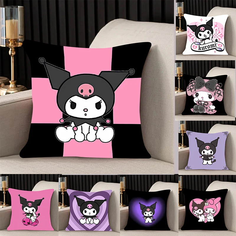 

Pillow Cover Kuromi room bedroomo office coffee shop car Dakimakura Throw Pillows iving room 45X45 Pillowcase