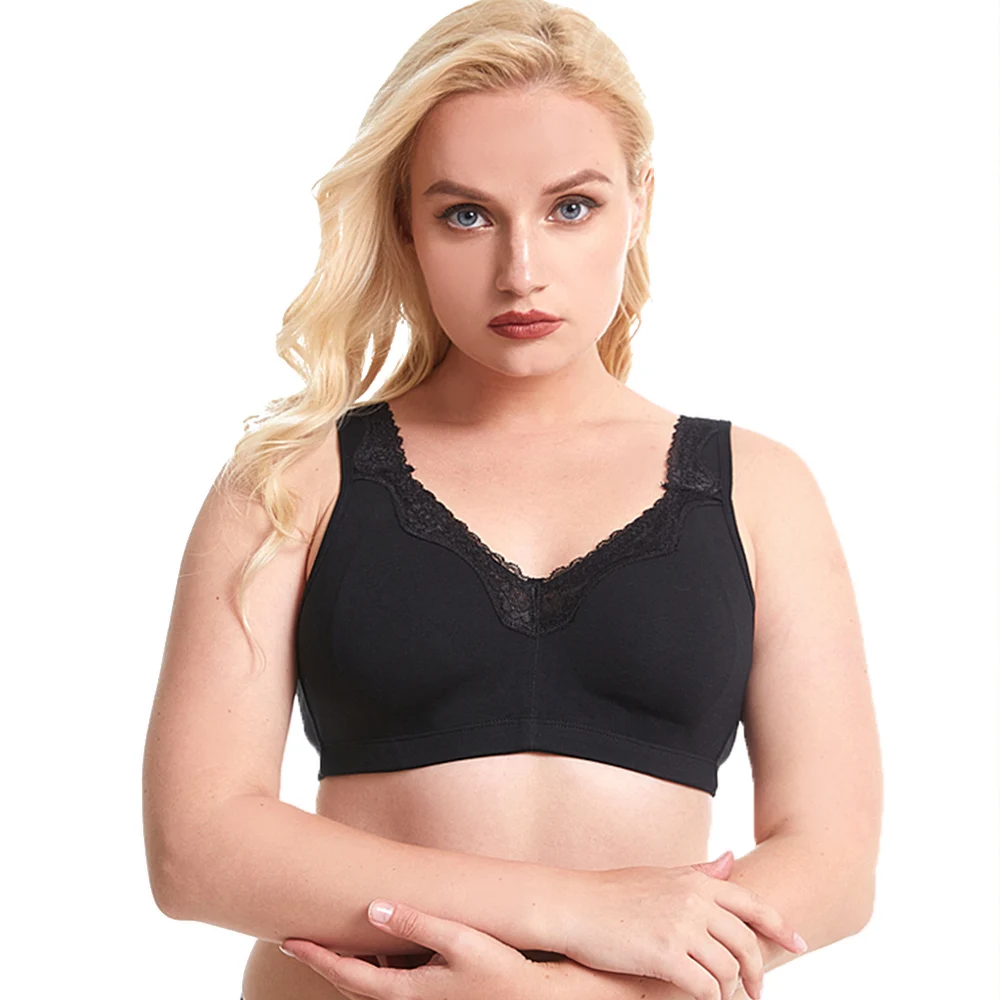 Soutien-gorge grande taille en coton, sous-vêtements, grande tasse, sans couture, sans fil, Ultra-mince, minimiseur, brassière A B C D E F G H I,