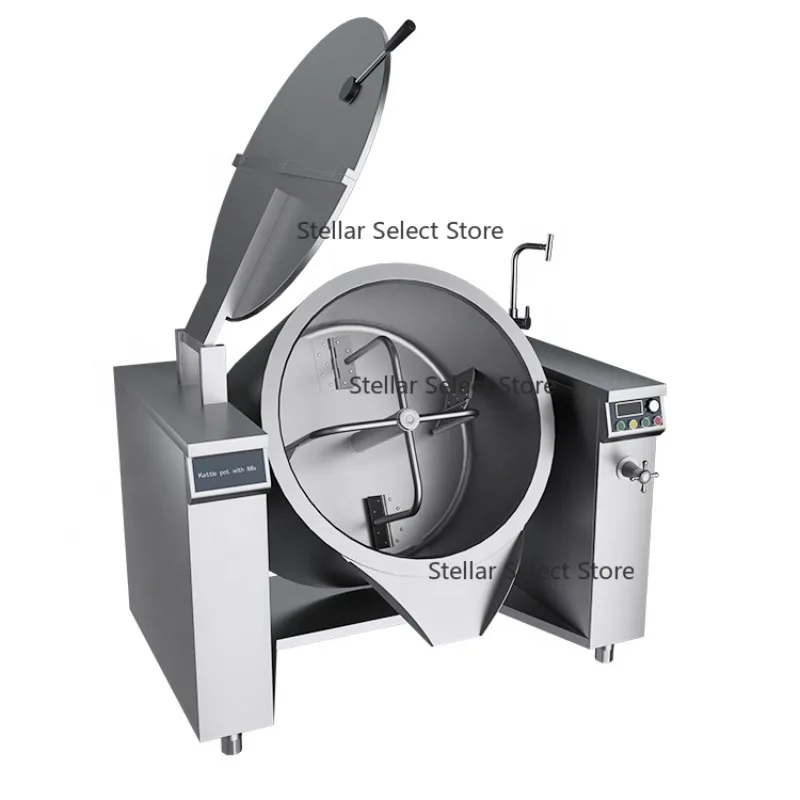 Commercial Cooking Equipment Boiling Pan Large Capacity Industrial Electric Induction Tilting Cooking Pot With Scraper