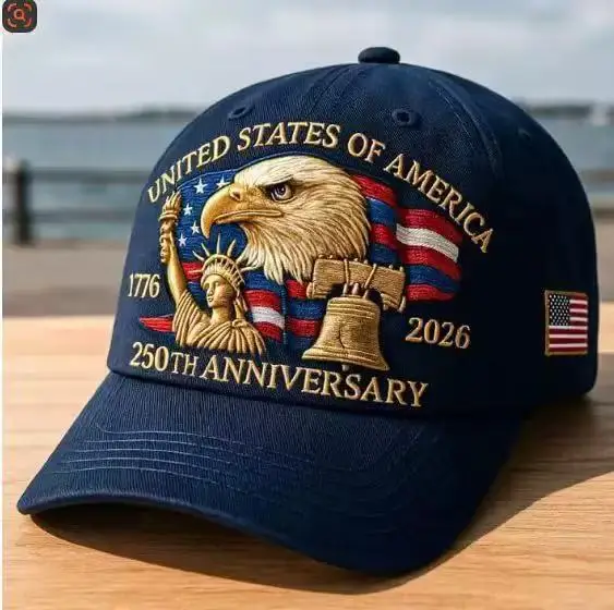 

American Retro Patriotic Elements Embroidered Baseball Cap, Outdoor Sun Shading Versatile Men's and Women's Duckbill Cap