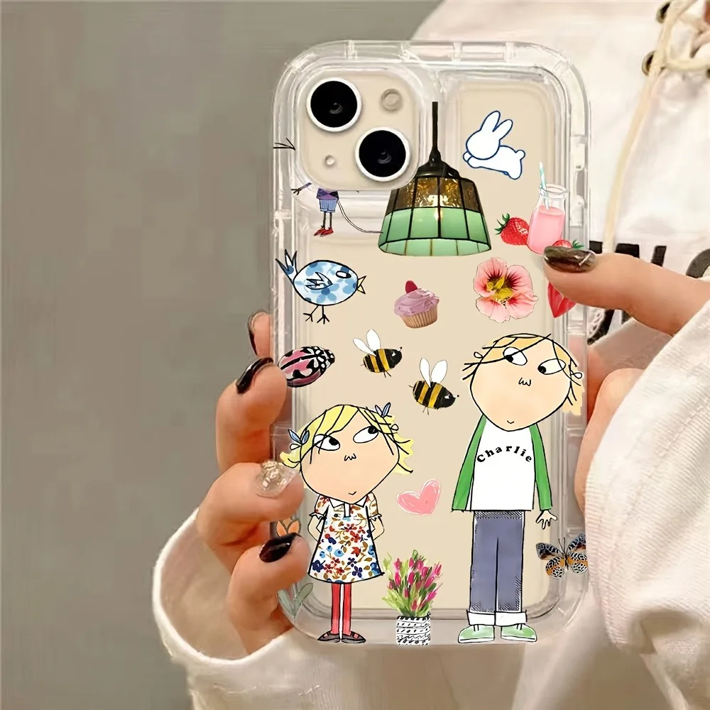 Adorable Charlie And Lola Phone Case For iPhone 18 17 16 11 15 12 13 14 Pro Max Plus X XS XR XS MAX 16E 17Air Protection Cover