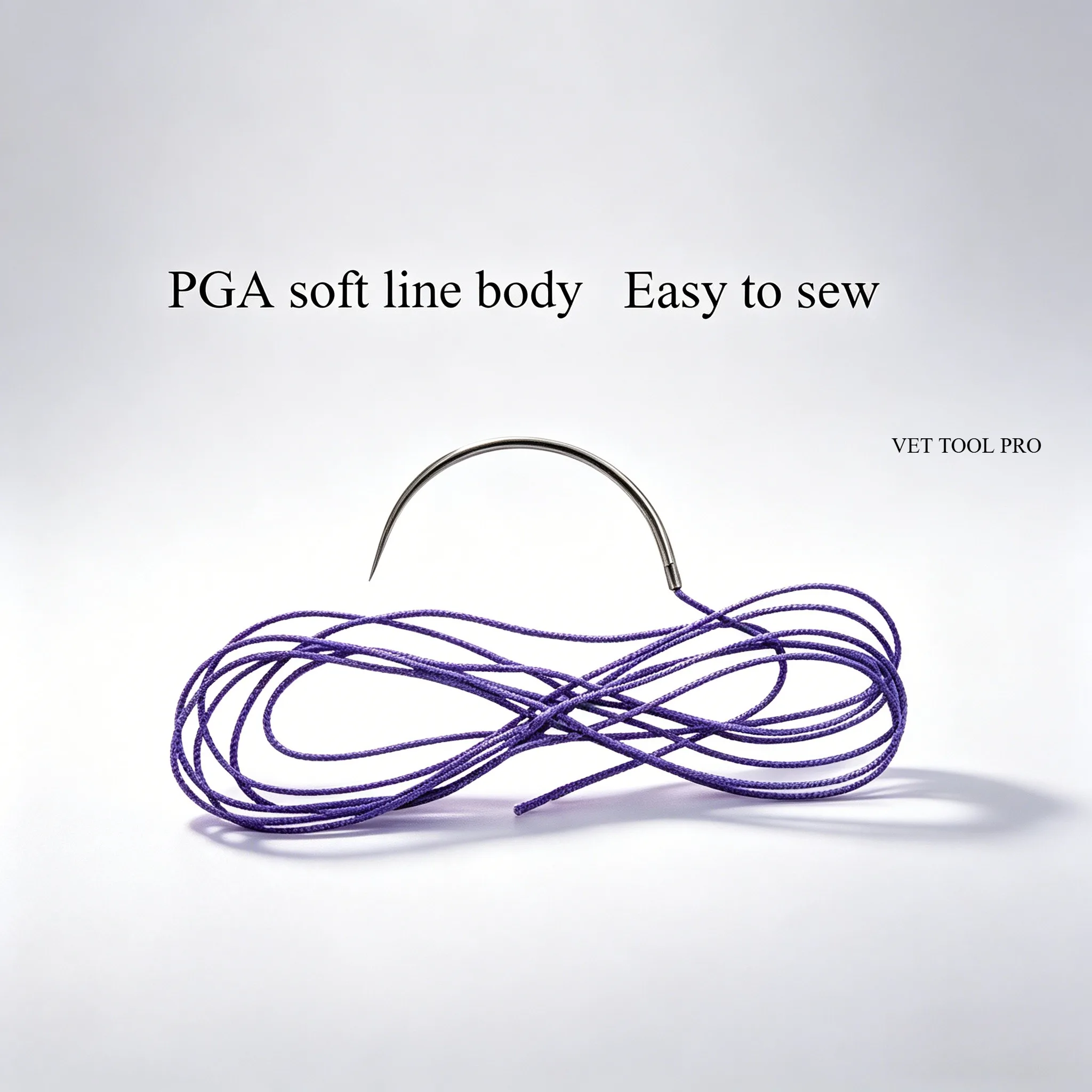 Veterinary Absorbable Sutures, Polyglycolic Suture (0/2/3/4 Medical Suture) (12 Pcs/90cm Round/Reverse Suture Thread)