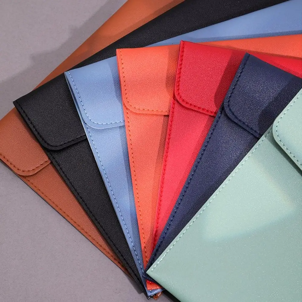 

Stationery Dustproof Leather Leather Document Pouch A4 A5 Large Capacity Briefcase With Handle Leather File Folder School Office