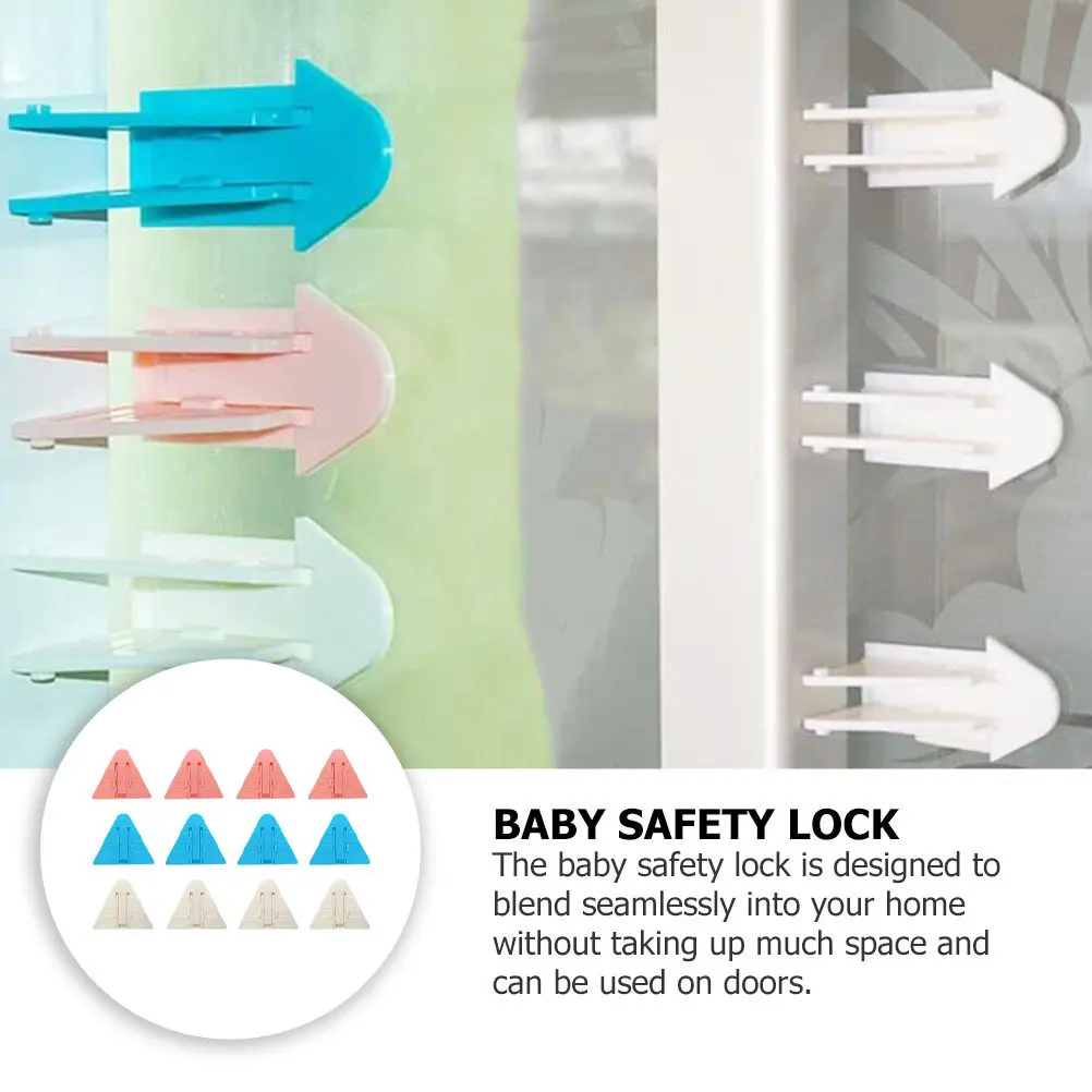 12Pcs Window Safety Lock for Babies Toddlers Sliding Doors Cabinets Balcony Protection Sticky Tape Mounting Window Protective