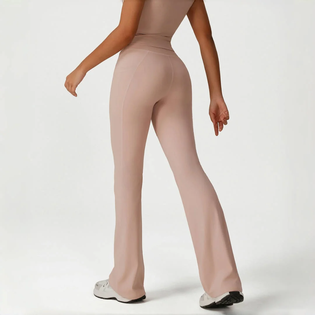 

New Cross High Waist Thin Breathable Yoga Flared Pants Women's Dance Sports Wide Leg Pants Casual Hip Lift Sports Fitness Pants