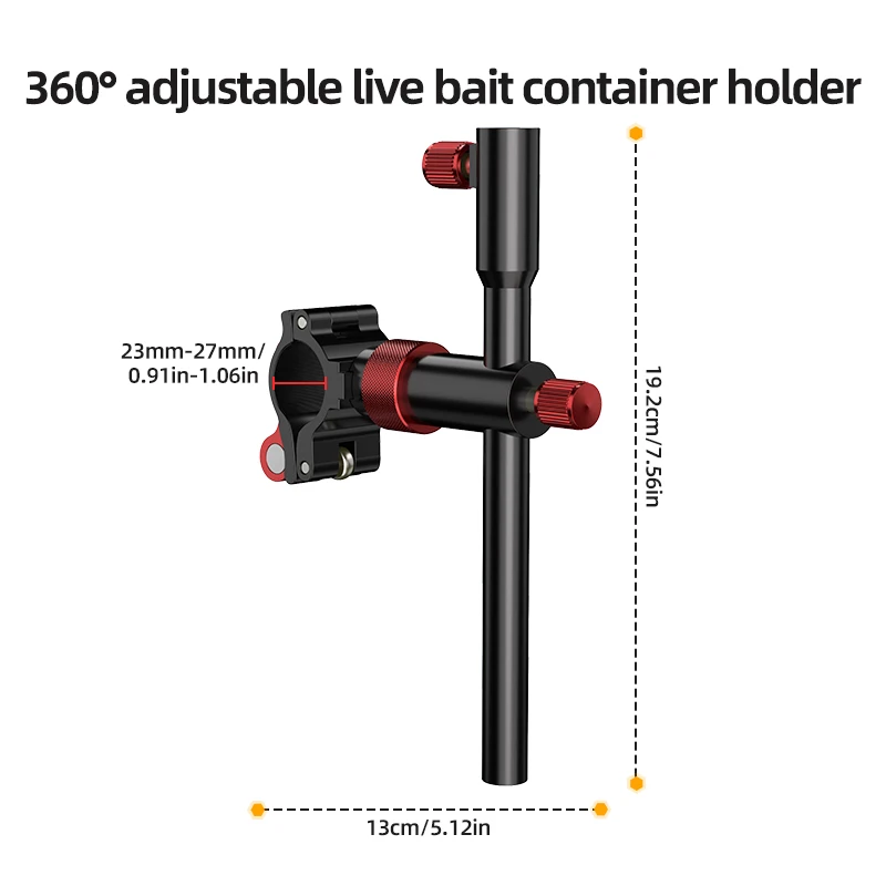ملحقات صيد الأسماك المصنوعة من سبائك الألومنيوم، يمكن تثبيت تروس دوارة، مع تركيبات قابلة للتعديل، لصيد الأسماك #5