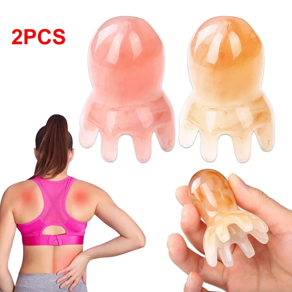 

Resin Octopus Massage Comb Head Meridian Scraping Scalp Massage Brush Acupuncture SPA GuaSha Massage Comb Fatigue Relief Massage