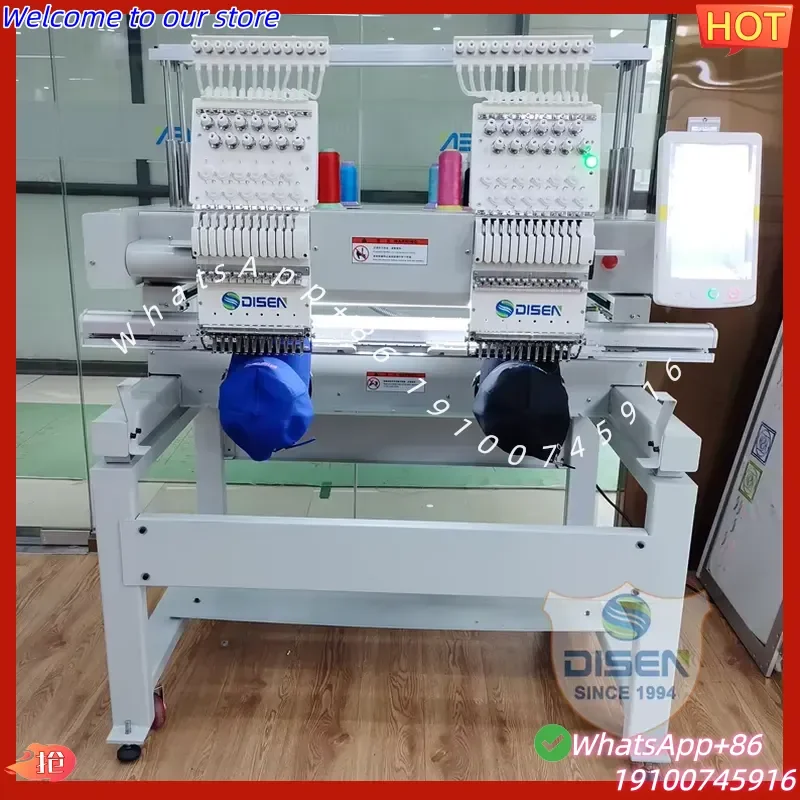 2026Hot Low Price Automatic Digital 9 12 15 Needles 2 Head Embroidery Sewing Machine Computerized Embroidery Machine for Hat