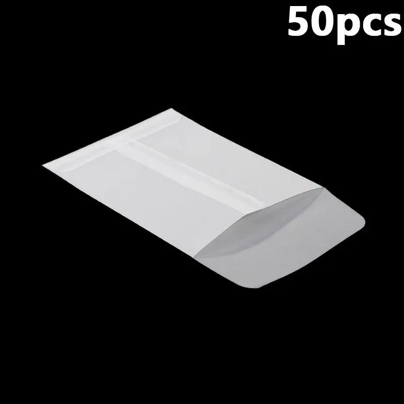50 Stück durchscheinende flache Mini-Papiertüten, durchscheinende Umschläge, Taschen zur Aufbewahrung von Fotos, Briefmarken, Ringen, Ohrringen, Schmuck, Münzen – Detail 40