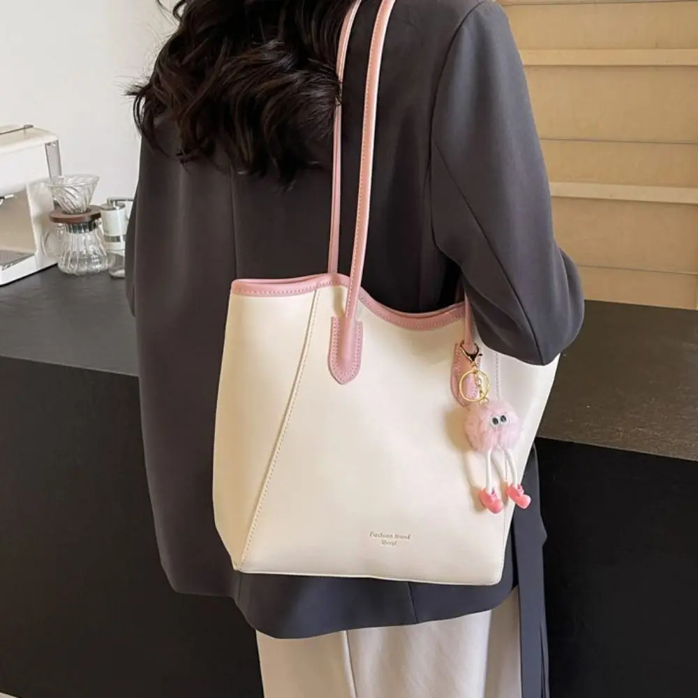 

Fashion Large Capacity PU Tote Bag Handbag Minimalist Underarm bag Ins Style Ladies Shoulder Bag Travel