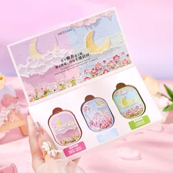 3Pcs/Set Pink Oil Painting Solid Perfumes Fragrance Women Men Fresh Natural Balm Longlasting Deodorant Body Antiperspirant Gifts