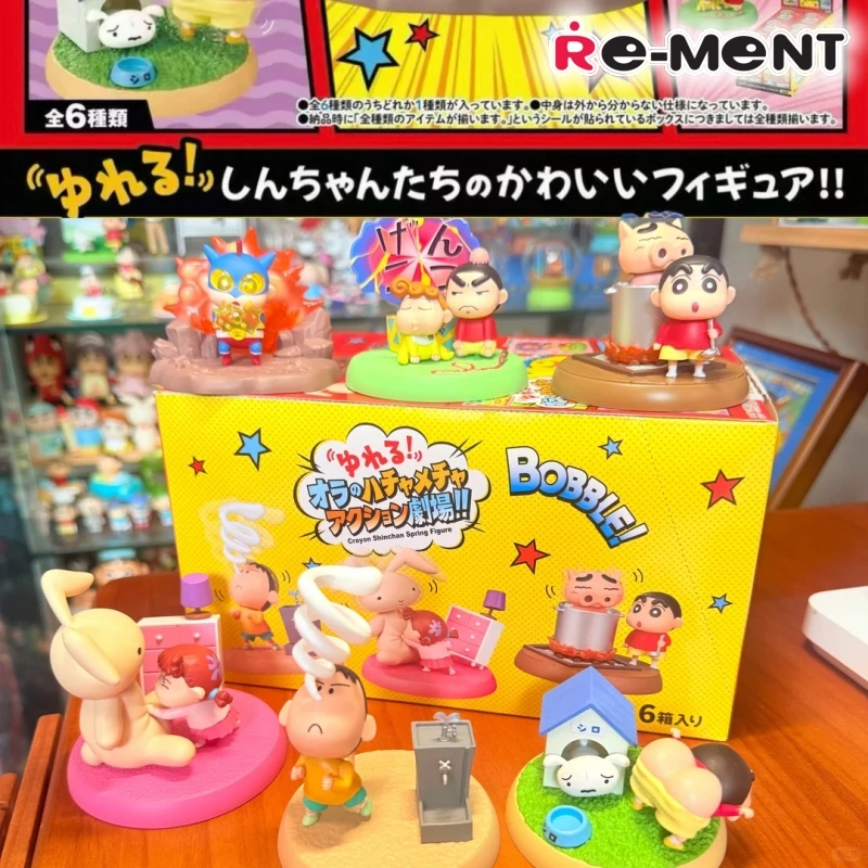 

Hot Re-Ment Crayon Shinchan Bobble Head Blind Box Anime Figurine Exquisite Desktop Ornament Trendy Collect Toy Birthday Gift