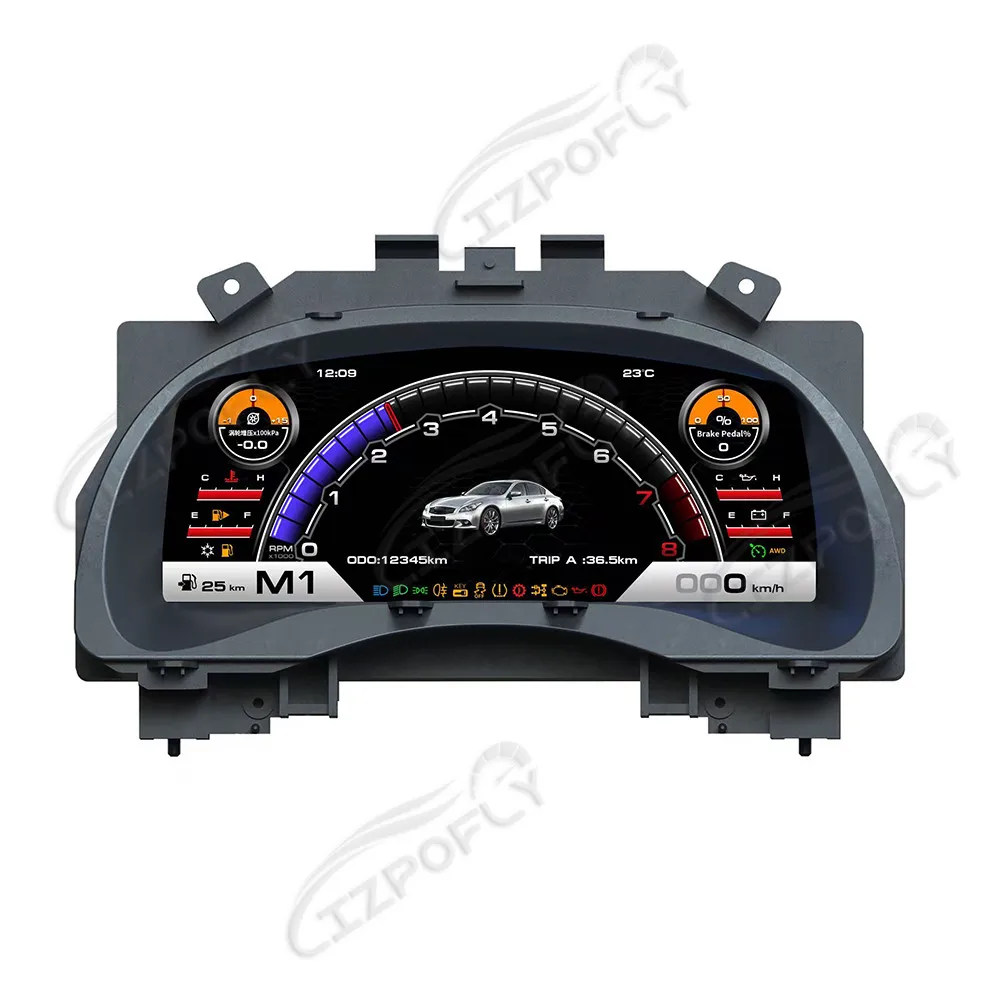 

Для Infiniti G25/G35/G37/SQ60 2007-2013: Полный ЖК-дисплей приборной панели, цифровая приборная панель, виртуальный кокпит с обновлением CarPlay