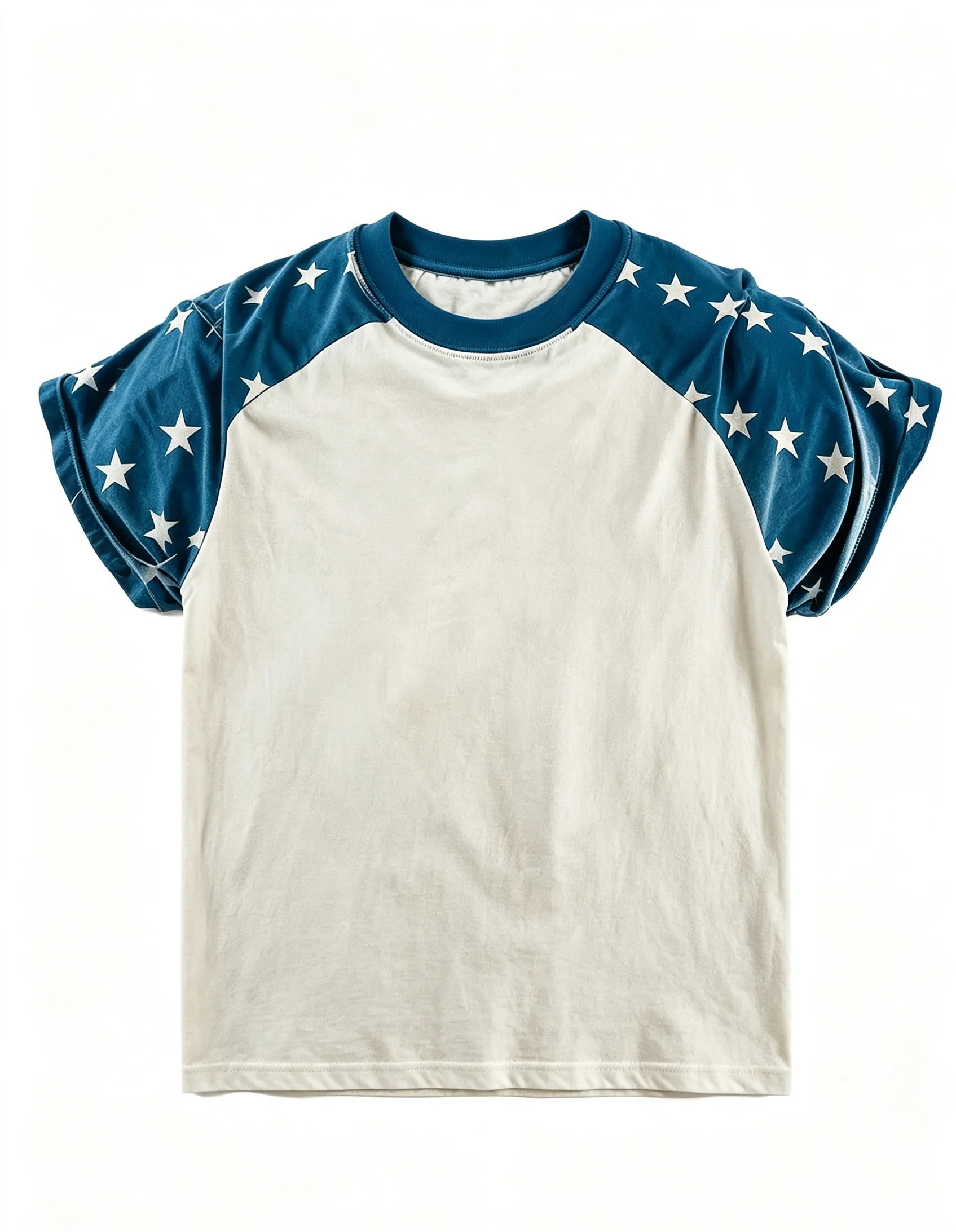 Y2K Vintage Star Patchwork Raglan T‑Shirt Men Women Taeyang Same‑style Hip‑hop Loose Streetwear Polyester Short‑sleeve Tops
