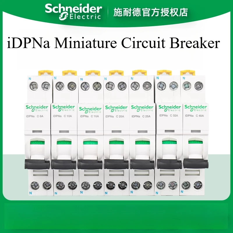 Schneider Electric iDPNa 1P+N Miniature Circuit Breaker A9P08606 A9P08610 A9P08616 A9P08620 A9P08625 A9P08632 A9P08640