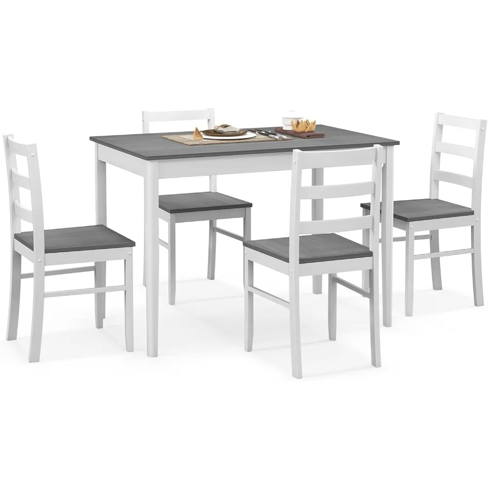 Dining table for 4 persons, breakfast corner, kitchen table, 4 dining chairs, compact space saving small dining chairs