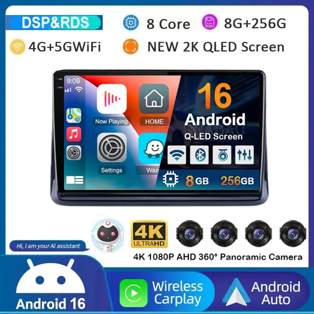 Android 16 For Toyota Noah Esquire Voxy 2014 - 2018 2019 2020 Car Radio Carplay Auto GPS Stereo Multimedia Player Head Unit DSP