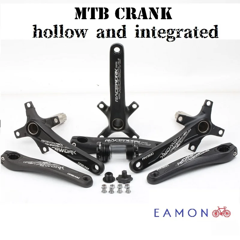 Mountain bike hollow integrated tooth disc crank 104bcd middle shaft set aluminum alloy 170mm 172mm 175mm Bottom bracket BB